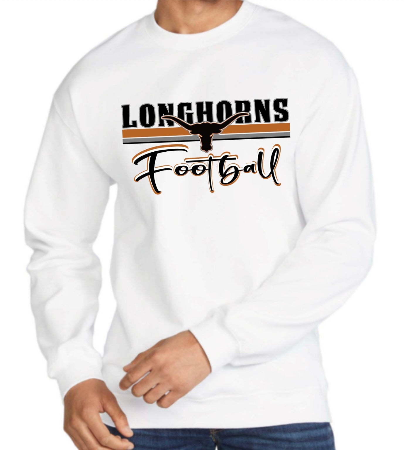 WF Longhorn Crew Neck, Sweatshirt, Adult