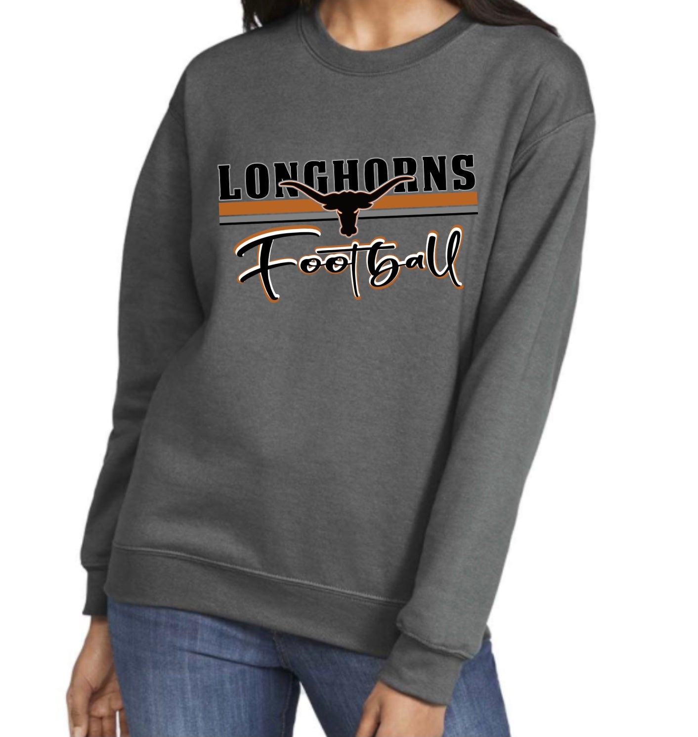 WF Longhorn Crew Neck, Sweatshirt, Adult