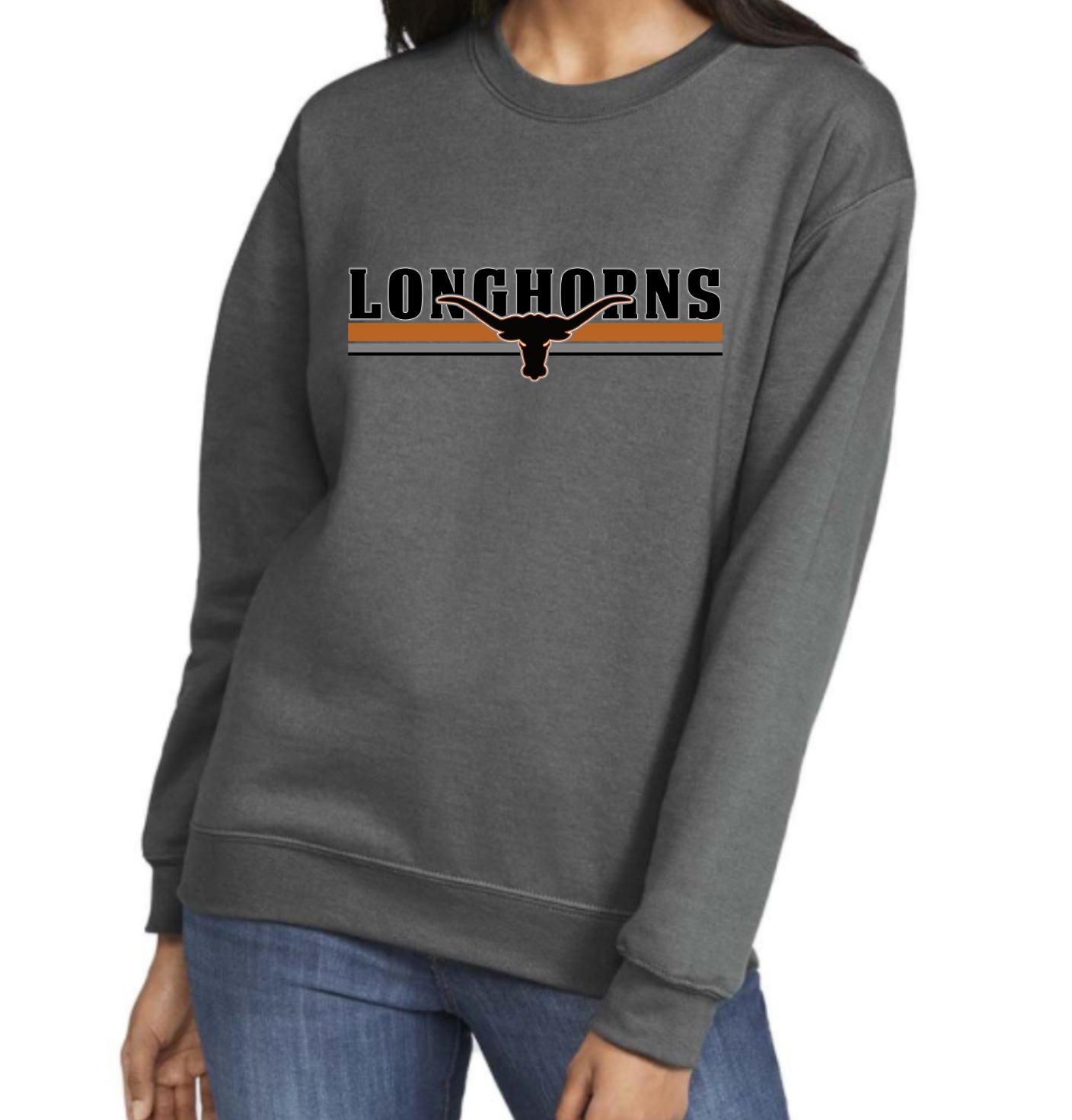 WF Longhorn Crew Neck, Sweatshirt, Adult