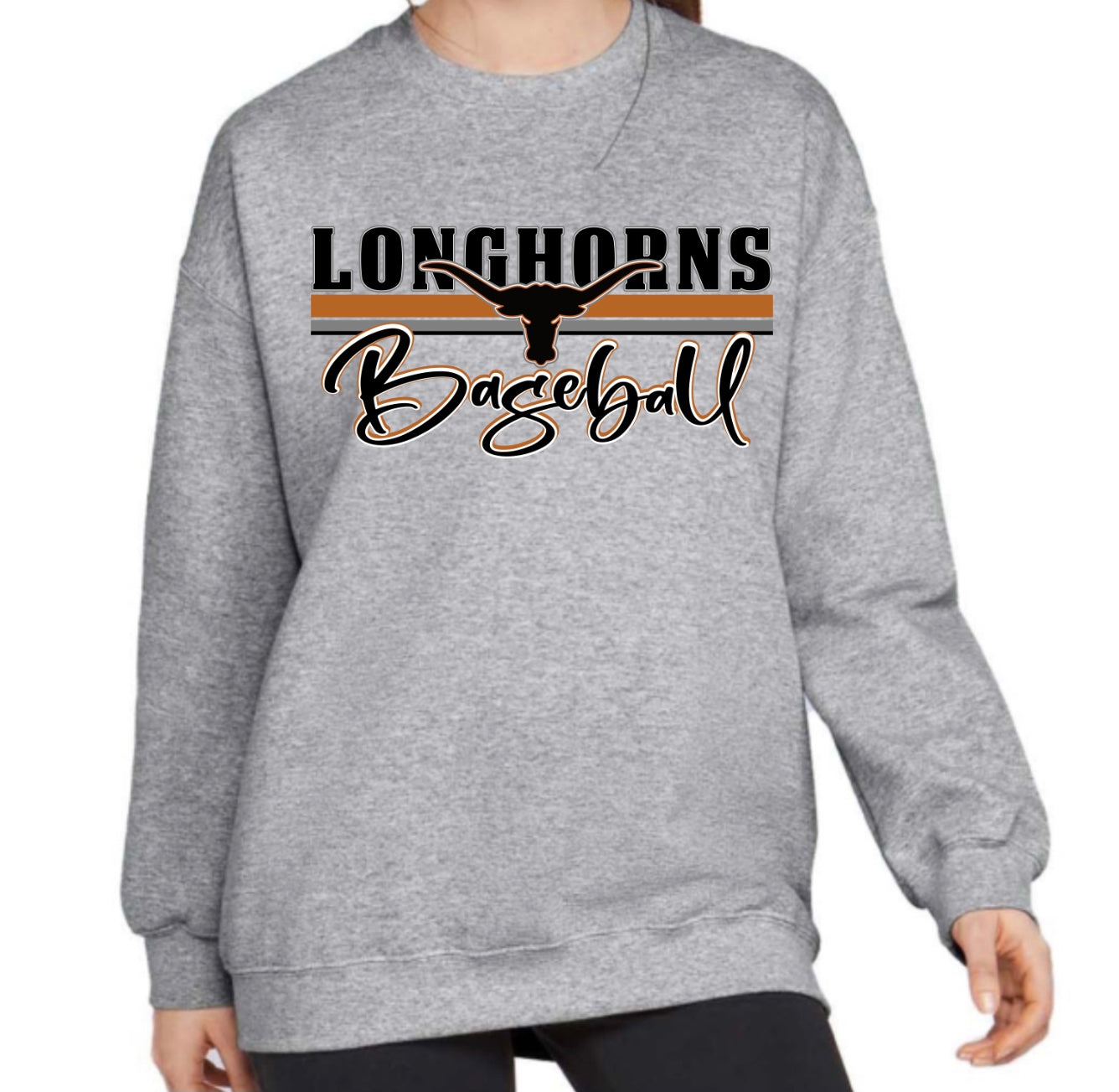 WF Longhorn Crew Neck, Sweatshirt, Adult