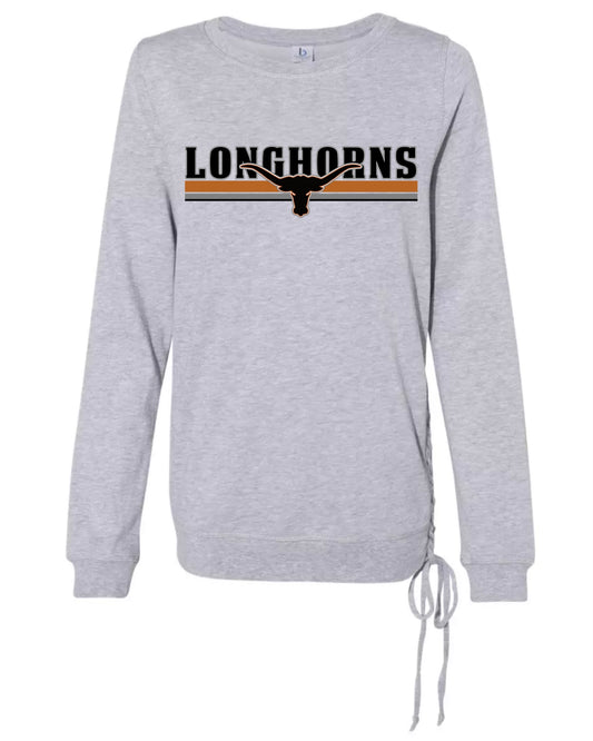 WF Longhorn, Crew Neck, Lace Up Side, Adult