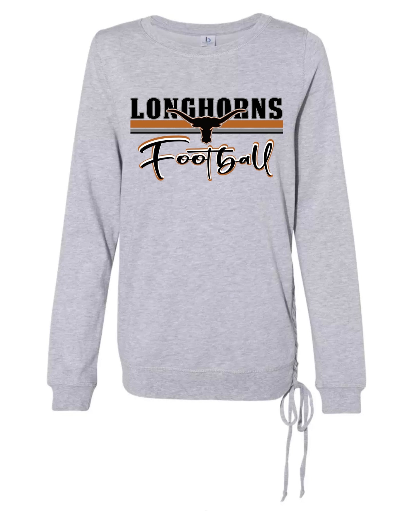 WF Longhorn, Crew Neck, Lace Up Side, Adult