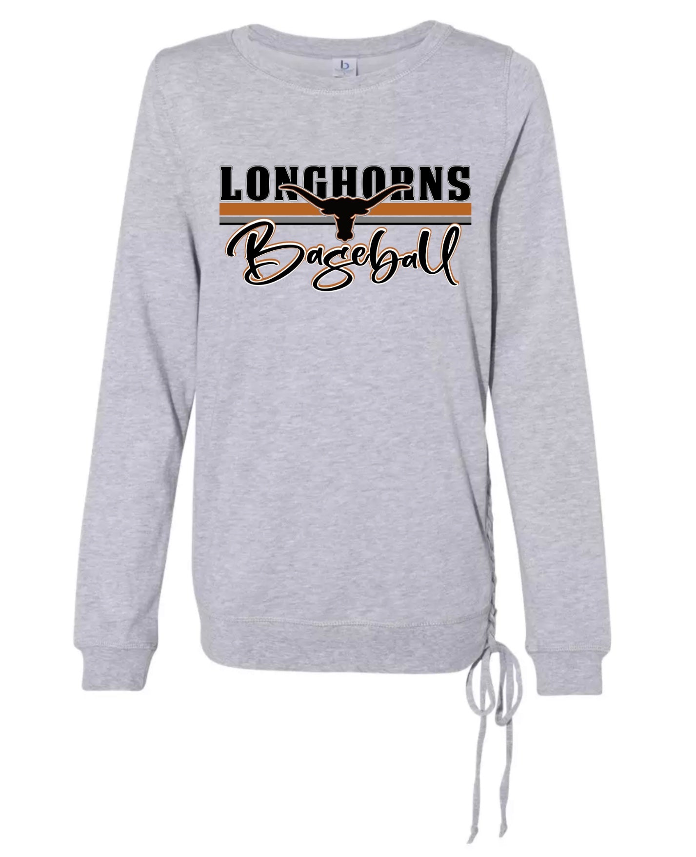 WF Longhorn, Crew Neck, Lace Up Side, Adult